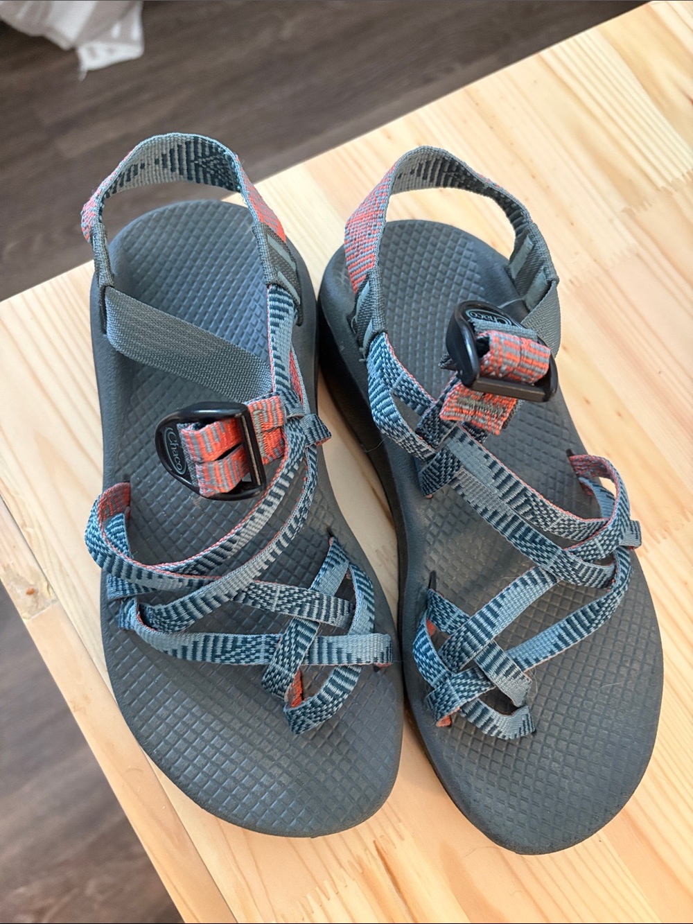 Chaco Women's Gray Teal and Coral Sport Sandals